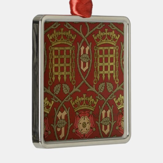 "Tudor Rose", Wiedergabetapete entwarf durch S Silbernes Ornament (Rechts)