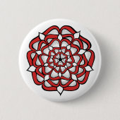 Tudor Rosemandala-Rot Button (Vorderseite)