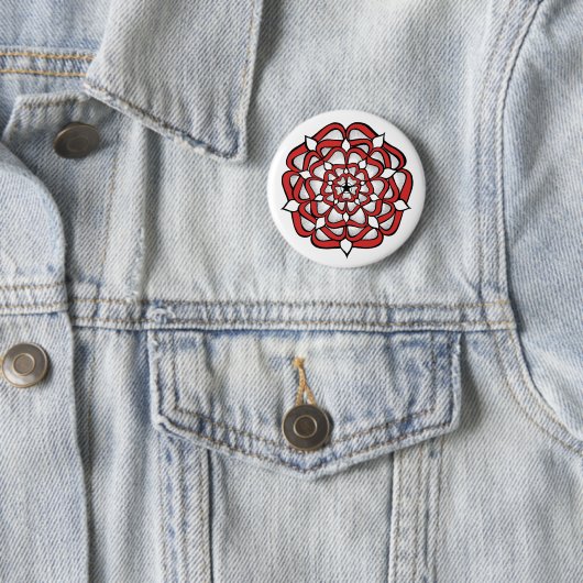 Tudor Rosemandala-Rot Button (Beispiel)