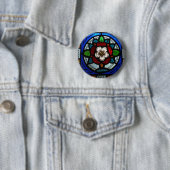 Tudor Rosen-beflecktes Glas-Rose Button (Beispiel)