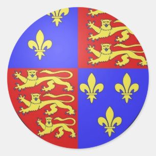TUDOR-WAPPEN KÖNIG HEINRICH VIII. RUNDER AUFKLEBER