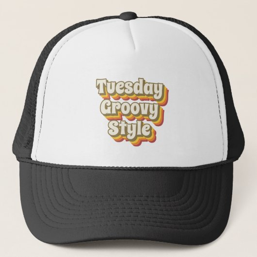 Tuesday Groovy Style 70er Retro Design Truckerkappe (Vorderseite)