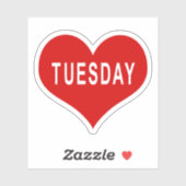 TUESDAY Red Liebe Heart Vinyl Sticker (Blatt)
