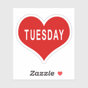 TUESDAY Red Liebe Heart Vinyl Sticker