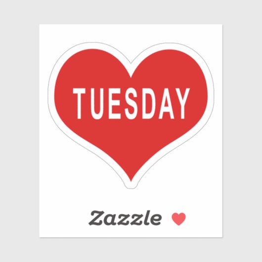 TUESDAY Red Liebe Heart Vinyl Sticker (Blatt)