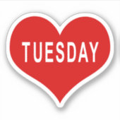 TUESDAY Red Liebe Heart Vinyl Sticker (Vorderseite)