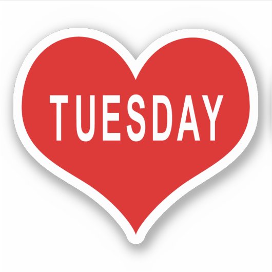 TUESDAY Red Liebe Heart Vinyl Sticker (Vorderseite)