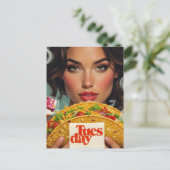 Tuesday Woman With a Taco Postkarte (Stehend Vorderseite)
