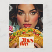 Tuesday Woman With a Taco Postkarte (Vorderseite)