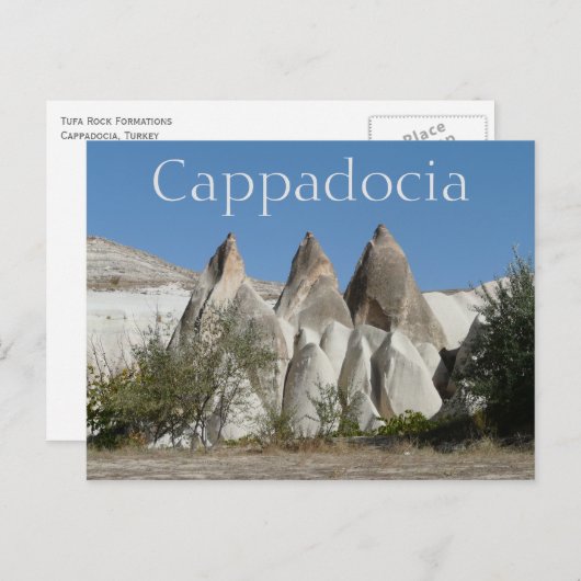 Tufa Rock Formationen, Kappadokien, Türkei Postkarte (Vorne/Hinten)