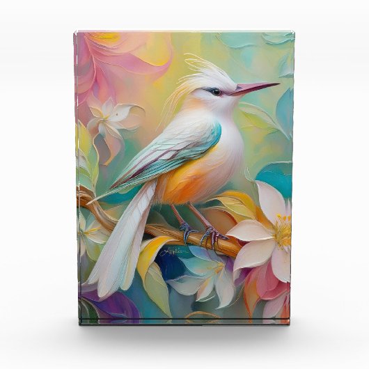Tufed Golden Rumped Fantasy Bird Fotoblock (Vorderseite)