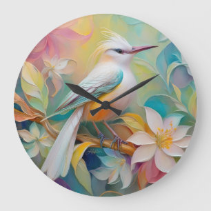 Tufed Golden Rumped Fantasy Bird Große Wanduhr