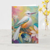 Tufed Golden Rumped Fantasy Bird Karte (Gelbe Blume)