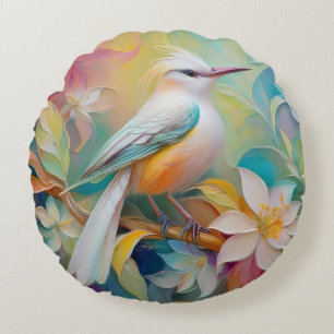 Tufed Golden Rumped Fantasy Bird Rundes Kissen