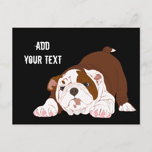 Tuff Pup Playful Bulldog Puppy Postkarte (Vorderseite)