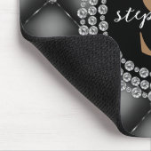 Tufted Black Diamonds Gold Monogram Elegant Luxury Mousepad (Ecke)