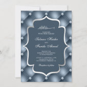 Tufted Diamonds Dusty Blue Muslim Wedding Einladung (Vorderseite)