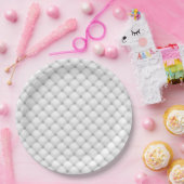 Tufted Diamonds White Silver Pappteller (Party)