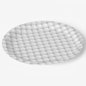Tufted Diamonds White Silver Pappteller (Schrägansicht)