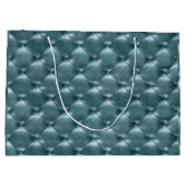 Tufted Leder Metallic Aquatic Blue Große Geschenktüte (Rückseite)