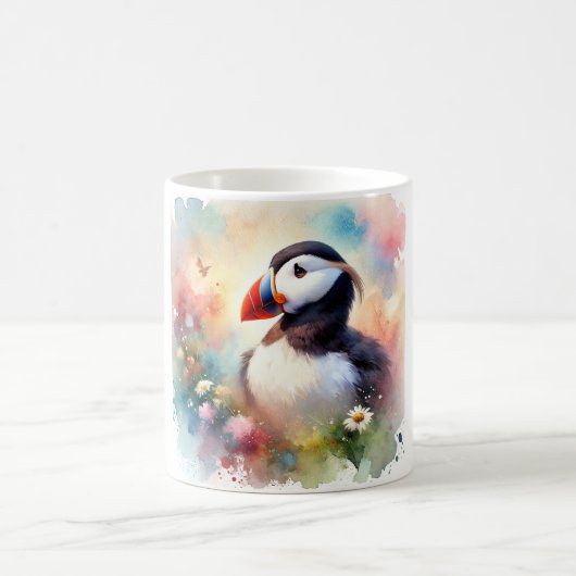 Tufted Puffin 190724AREF125 - Watercolor Kaffeetasse (Mittel)