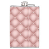 Tufted Sparkly Diamonds Blush Pink Monogram Flachmann (Rückseite)