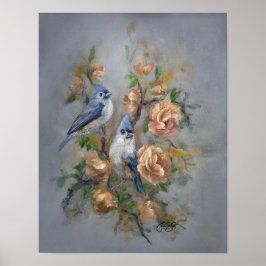 Tufted Titmice Poster