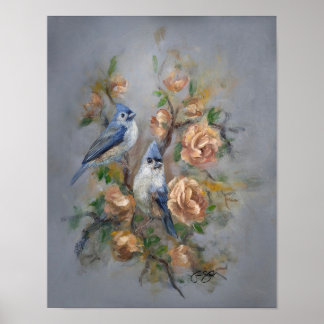 Tufted Titmice Poster