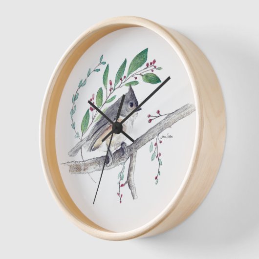 Tufted Titmouse Bird Zuhause Décor Uhr (Winkel)