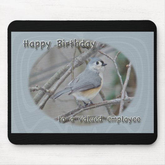 Tufted Titmouse Werted Mitarbeiter Geburtstag Mousepad (Vorne)