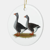 Tufted Toulouse Geese Keramik Ornament (Links)