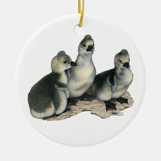 Tufted Toulouse Goslings Keramikornament (Vorne)