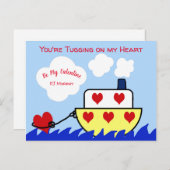 Tug Boat Valentinstag PostCard Postkarte (Vorne/Hinten)
