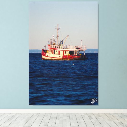 Tug-Boot auf Mutiny Bay #2 Leinwanddruck (Insitu (Holzboden))