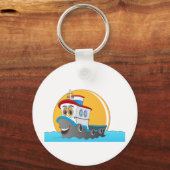 Tug-Boot-Cartoon Schlüsselanhänger (Vorderseite)