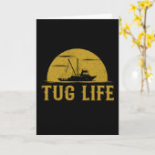 Tug Boot Funny Tugboat Leben Karte (Gelbe Blume)