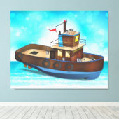 Tug-Boot Leinwanddruck (Insitu (Holzboden))