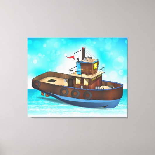Tug-Boot Leinwanddruck (Vorderseite)