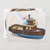 Tug-Boot Postkarte (Vorne/Hinten)