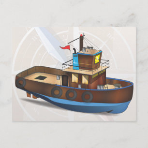 Tug-Boot Postkarte