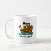 Tug Life Cartoons Tugboat Personalisiert Kaffeetasse (Links)