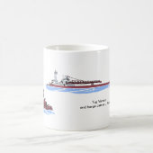 Tug Victory und Barge James L. Kuber (K&K) Kaffeetasse (Mittel)