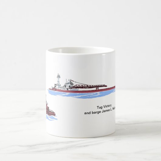 Tug Victory und Barge James L. Kuber (K&K) Kaffeetasse (Mittel)