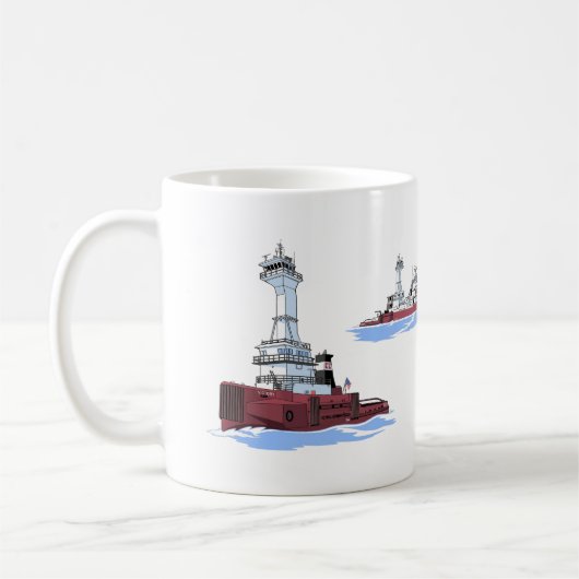 Tug Victory und Barge James L. Kuber (K&K) Kaffeetasse (Links)