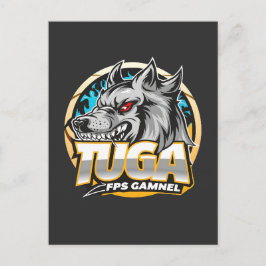 TUGA Wolf Gaming Logo Esports Style Postkarte