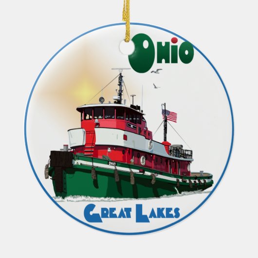 Tugboat Ohio Keramikornament (Hinten)