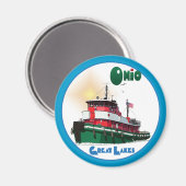Tugboat Ohio Magnet (Vorderseite/Rückseite)