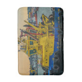 Tugboat sailing at river, montevideo, uruguay badematte (Vorderseite Vertikal)