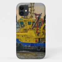 Tugboat segeln am Fluss, montevideo, uruguay