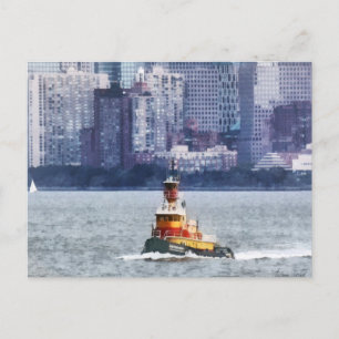 Tugboat von Manhattan Skyline Postkarte